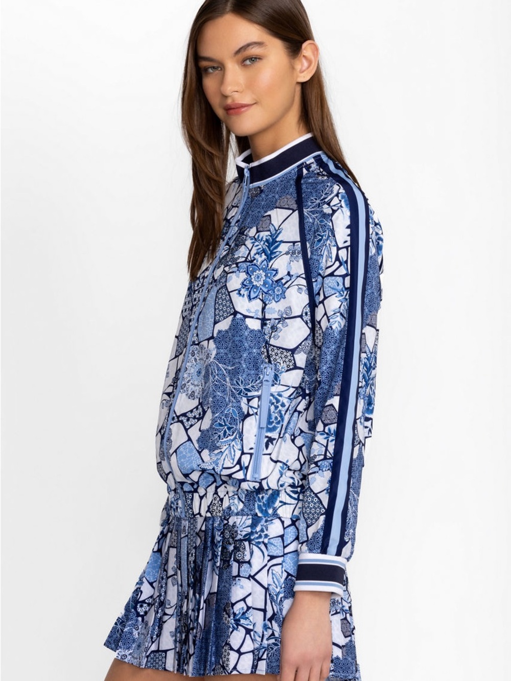 Johnny Was Activewear Tennis Pickleball 3piec Patchwork Floral skirt Jacket top